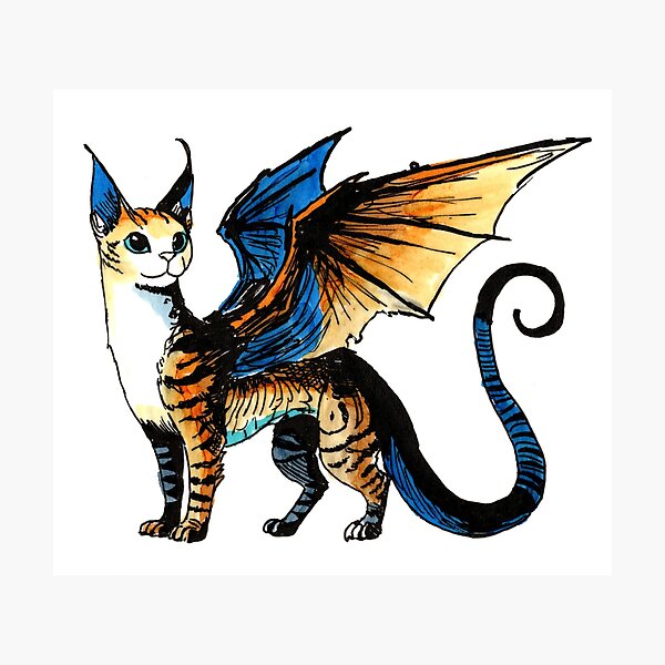 Item preview, Serval Dragon Hybrid designed and sold by Scribbles & Doodles by Jinx.