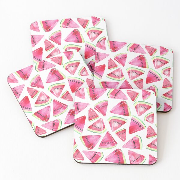 Item preview, A vibrant watercolor pattern of juicy watermelon wedges designed and sold by Hillary Holt.