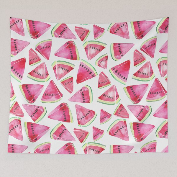 Item preview, A vibrant watercolor pattern of juicy watermelon wedges designed and sold by Hillary Holt.