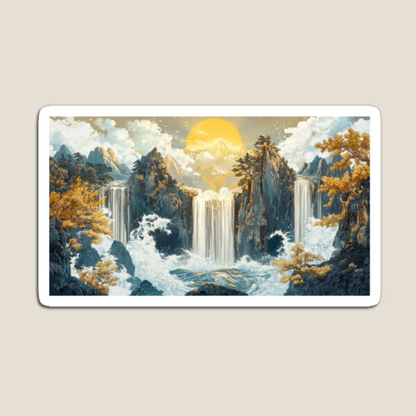 Artikelvorschau, Verzauberte Berglandschaft mit mystischen Wasserfällen entworfen und verkauft von MargaretWiktor.