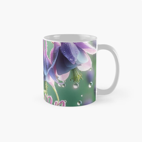 Item preview, Dangling purple flowers and raindrops bellflower art designed and sold by EmeraldeaArt.
