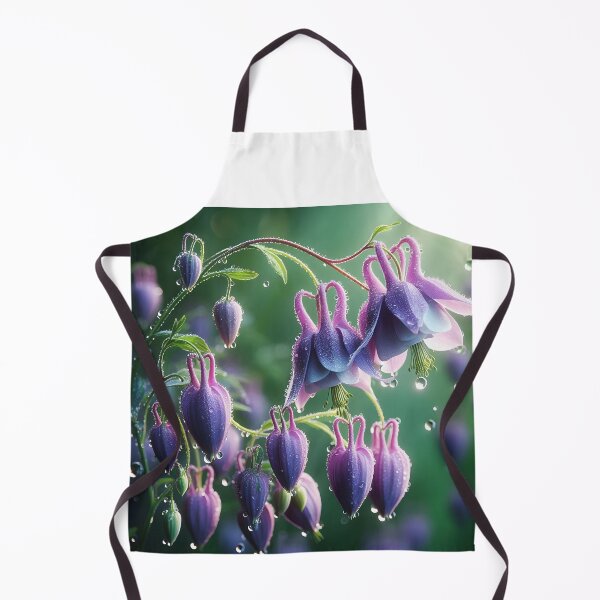 Item preview, Dangling purple flowers and raindrops bellflower art designed and sold by EmeraldeaArt.