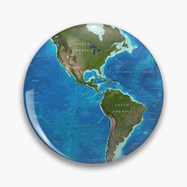 Item preview, World map with ocean topography and continents print designed and sold by Jéanpaul  Ferro.