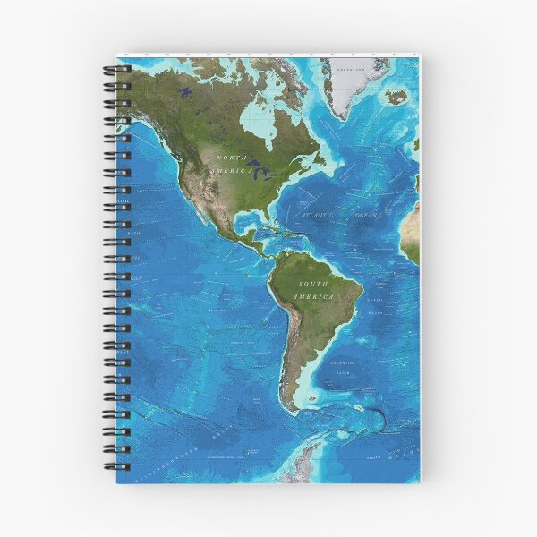 Item preview, World map with ocean topography and continents print designed and sold by Jéanpaul  Ferro.