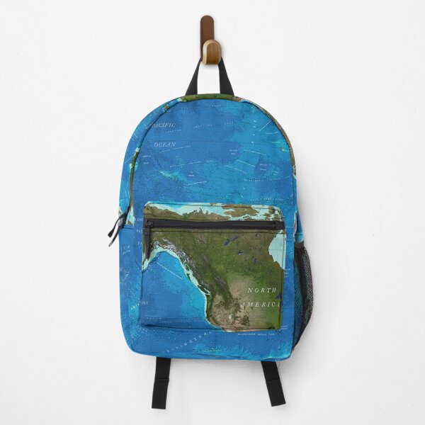 Item preview, World map with ocean topography and continents print designed and sold by Jéanpaul Ferro.