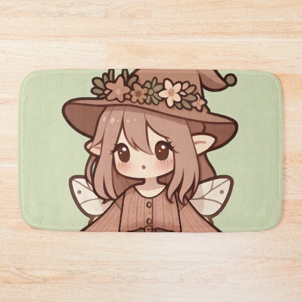 Item preview, Kawaii Fairycore Cottagecore Fairy Girl 2 Olive Green Background designed and sold by AnmitsuArt.