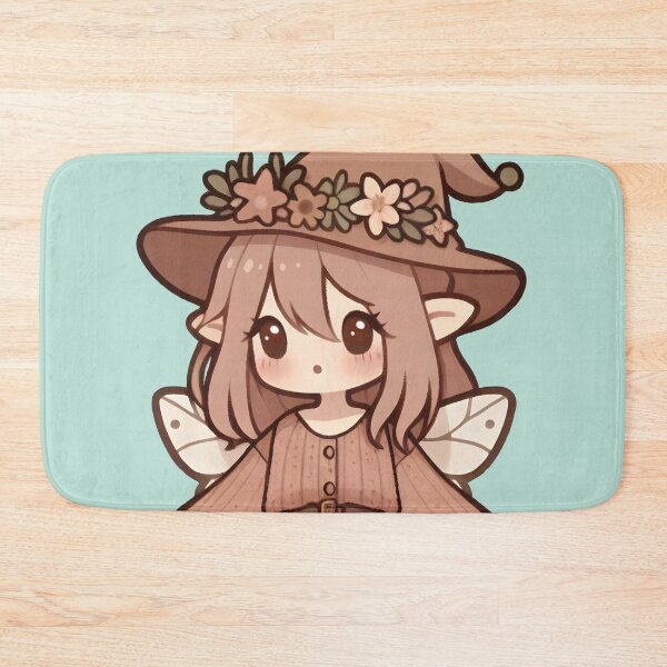 Item preview, Kawaii Fairycore Cottagecore Fairy Girl 2 Teal Background designed and sold by AnmitsuArt.