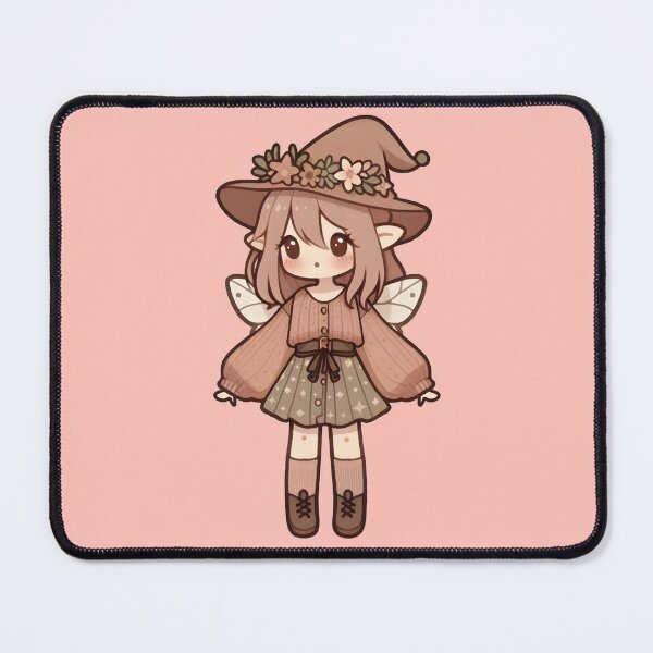 Item preview, Kawaii Fairycore Cottagecore Fairy Girl 2 Pink Background designed and sold by AnmitsuArt.