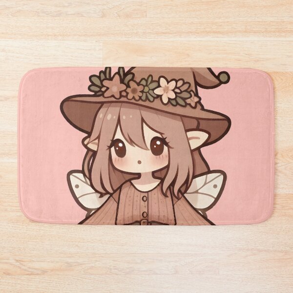 Item preview, Kawaii Fairycore Cottagecore Fairy Girl 2 Pink Background designed and sold by AnmitsuArt.