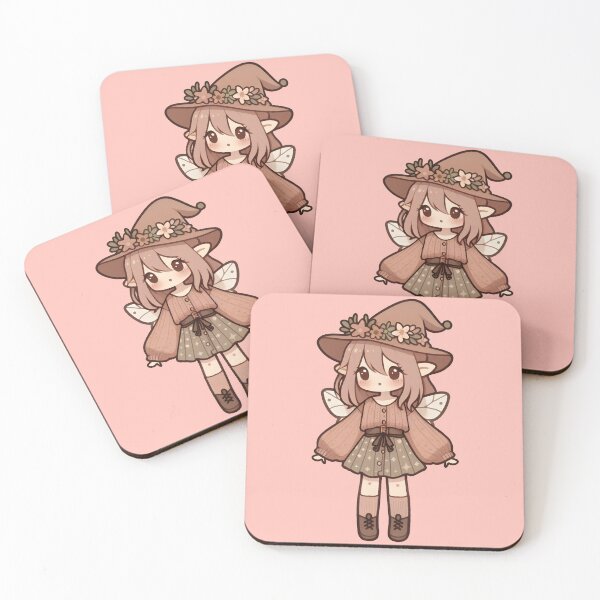 Item preview, Kawaii Fairycore Cottagecore Fairy Girl 2 Pink Background designed and sold by AnmitsuArt.