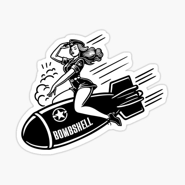 Atom Bombshell Babe Sticker