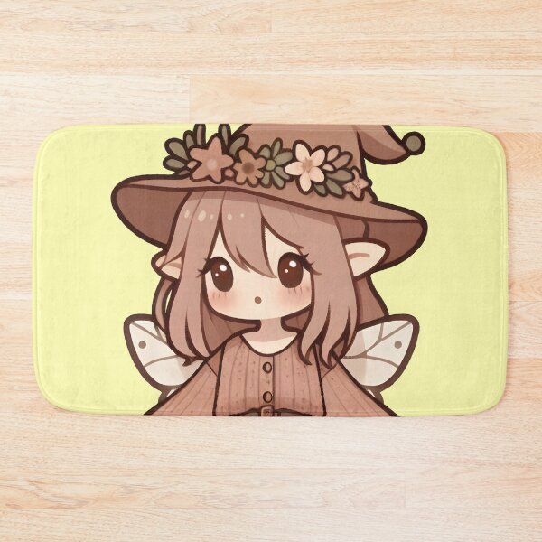 Item preview, Kawaii Fairycore Cottagecore Fairy Girl 2 Yellow Background designed and sold by AnmitsuArt.