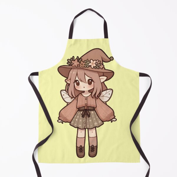 Item preview, Kawaii Fairycore Cottagecore Fairy Girl 2 Yellow Background designed and sold by AnmitsuArt.