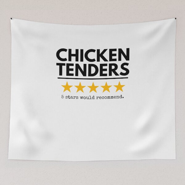 Aperçu de l'œuvre Tenders de poulet Je recommanderais cinq étoiles jaunes humour créée et vendue par snowry.