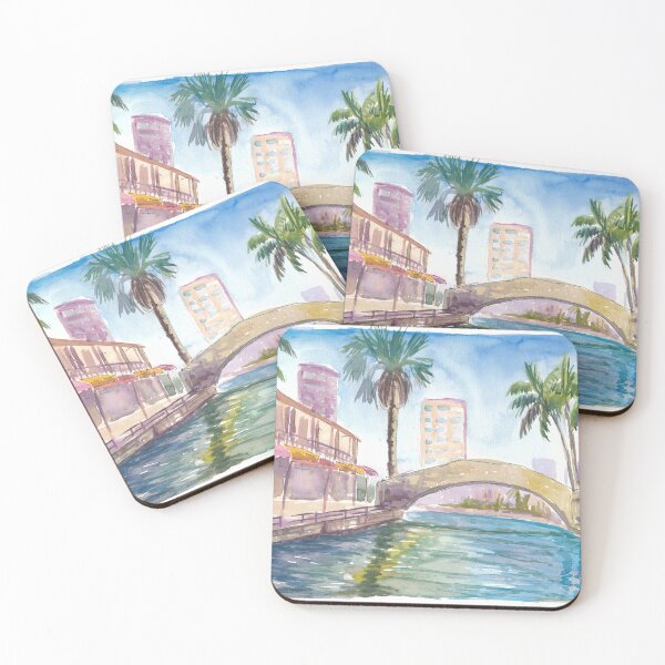 Item preview, San Antonio Riverwalk Charm with Bridge and Café Awning Shades designed and sold by artshop77.