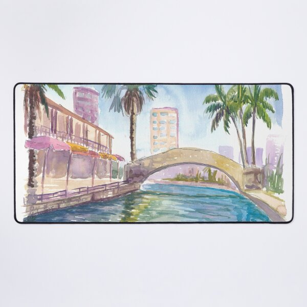 Item preview, San Antonio Riverwalk Charm with Bridge and Café Awning Shades designed and sold by artshop77.