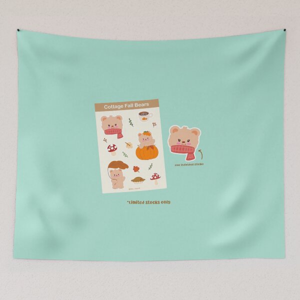 Item preview, Cottage fall bears sticker set designed and sold by GamJofop.