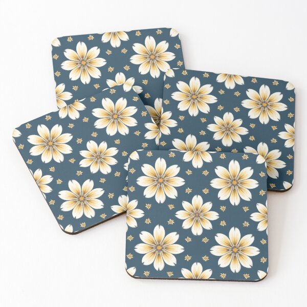 Item preview,  flowers with soft yellow and white petals seamless pattern designed and sold by Nimkaew.