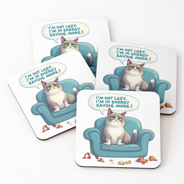 Item preview, Grumpy Cat Energy Saver - Funny Sarcastic T-Shirt Design designed and sold by javaoverride.