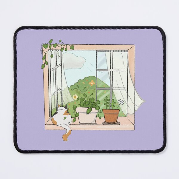 Item preview, Cozy window view with cat designed and sold by GamJofop.