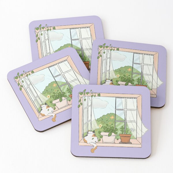 Item preview, Cozy window view with cat designed and sold by GamJofop.
