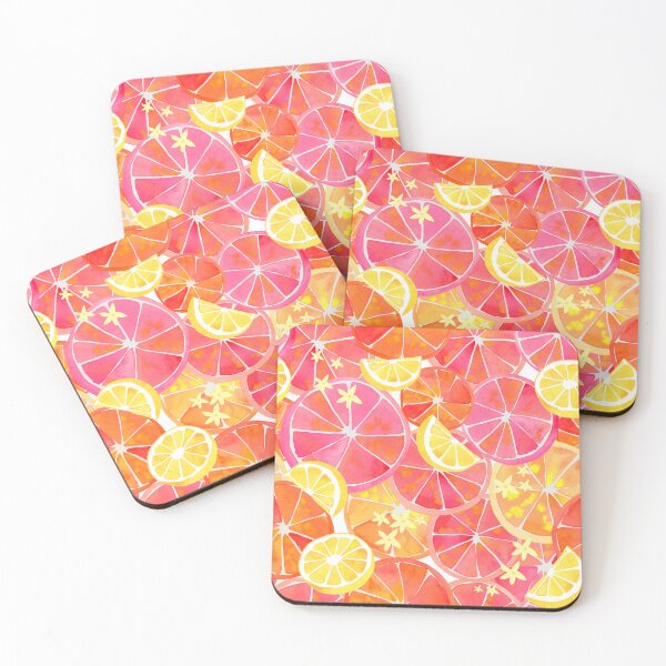 Item preview, A vibrant watercolor pattern of juicy grapefruits, oranges and lemons and citrus flowers designed and sold by Hillary Holt.