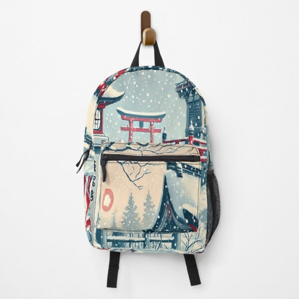 Item preview, Snowy Shrine - Winter in Japan with Kitsune designed and sold by Macajuba Design .