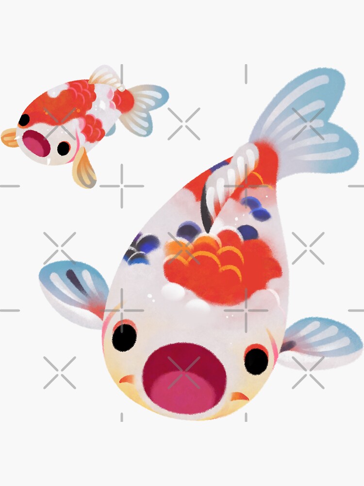 Imagen 3 de 3, Pegatina con la obra Dame comida (koi), diseñada y vendida por pikaole.