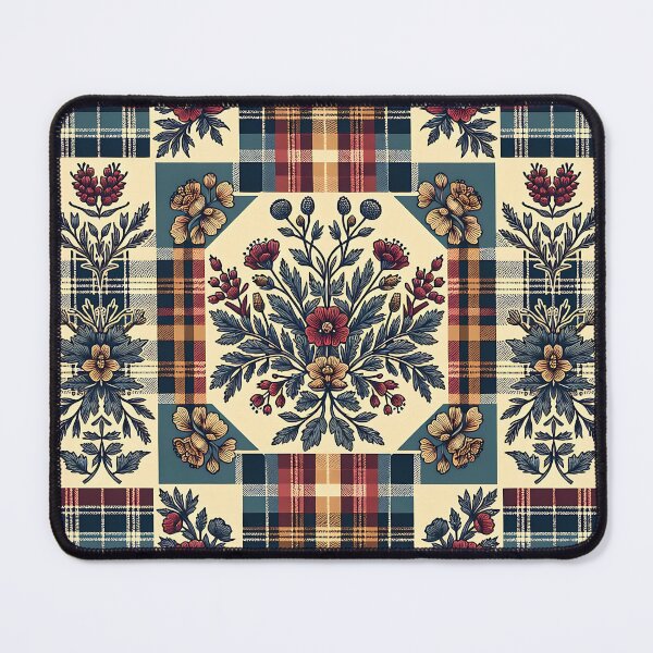 Item preview, Scottish Plaid & Vintage Floral Folk Pattern Rustic Heritage  designed and sold by decoluxe.