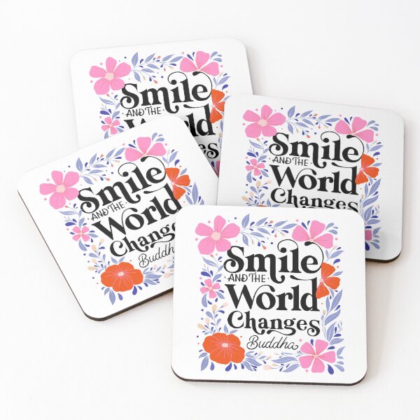 Item preview, Smile and the world changes. Positive Affirmation Motivational Quote Inspirational Message designed and sold by Sandra Brezina.