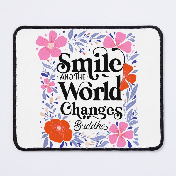 Item preview, Smile and the world changes. Positive Affirmation Motivational Quote Inspirational Message designed and sold by Sandra Brezina.