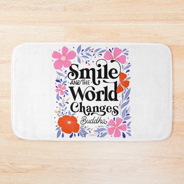 Item preview, Smile and the world changes. Positive Affirmation Motivational Quote Inspirational Message designed and sold by Sandra Brezina.