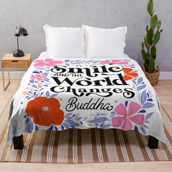 Item preview, Smile and the world changes. Positive Affirmation Motivational Quote Inspirational Message designed and sold by Sandra Brezina.