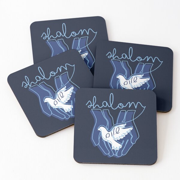 Item preview, Minimalist Dove with Hebrew Shalom Peace Judaica Line Art designed and sold by Amber Dove Studio.