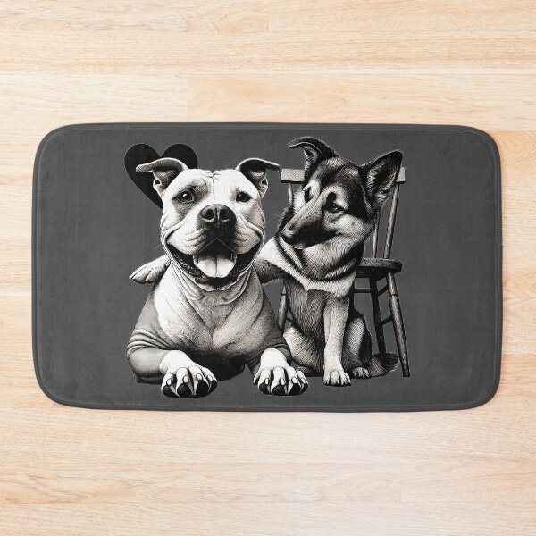 Item preview, Smiling Pit Bull & Loyal German Shepherd designed and sold by TSQ.