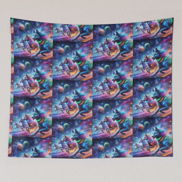 Item preview, Mystical dogs racing in space designed and sold by Dogandesighn.