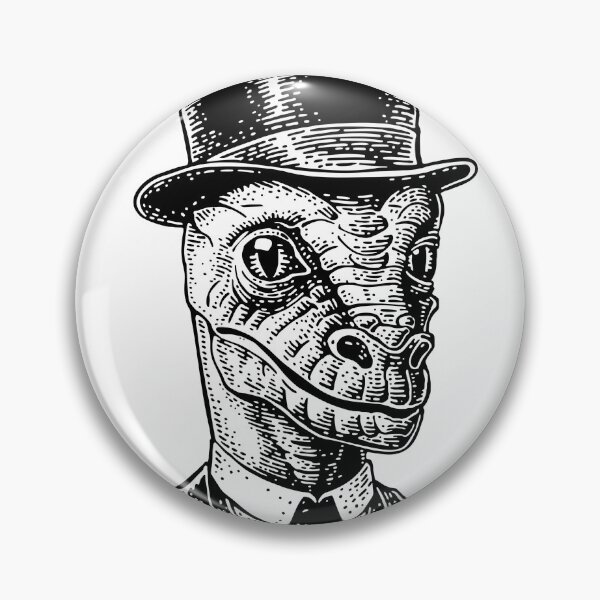 Item preview, Reptilian dressed in a hat, suit, waistcoat. Vector black engraving vintage illustrations designed and sold by morevector.