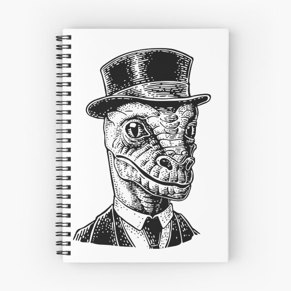 Item preview, Reptilian dressed in a hat, suit, waistcoat. Vector black engraving vintage illustrations designed and sold by morevector.