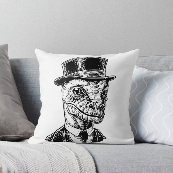 Item preview, Reptilian dressed in a hat, suit, waistcoat. Vector black engraving vintage illustrations designed and sold by morevector.