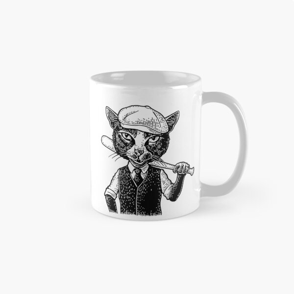 Item preview, Cat batter holding a baseball bit and dressed in a peaked cap, waistcoat. Vintage black engraving designed and sold by morevector.