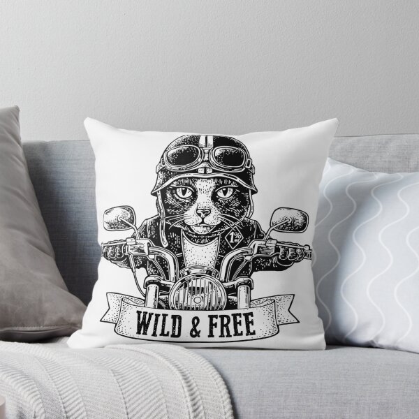 Item preview, Cat dressed in the helmet and glasses driving a motorcycle rides. Vector hand drawn black vintage engraving designed and sold by morevector.