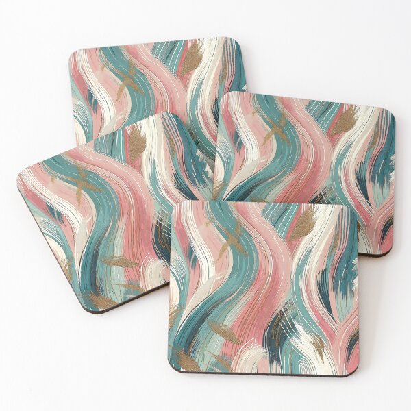 Item preview, Aesthetic motif, light pink and pale green brushstrokes, paper marbling,patterns that mimic the fluidity of water or the veining found in natural stone like marble or agate designed and sold by Collagedream.