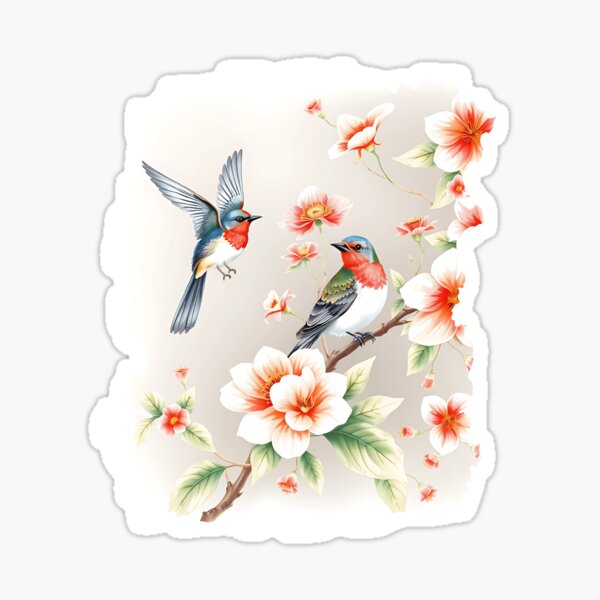 Item preview, Chinoiserie Birds and Flowers designed and sold by TestudoDesign.