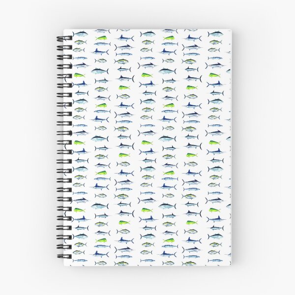 Artikelvorschau, SPORTFISCH Muster Gelbflossenthun, Roter Thun, Blauer Marlin, Weißer Marlin, Wahoo, Schwertfisch, Goldmakrele entworfen und verkauft von Melissa  MacMichael Art + Design.