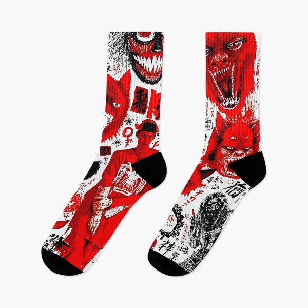 Item preview, Crazy cute funny cats and monsters in japan style manga anime ink drawing red bla designed and sold by VonKalt.