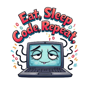 Artwork thumbnail, Eat Sleep Code Repeat - Programmer Humour Design by javaoverride