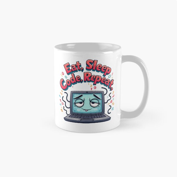 Aperçu de l'œuvre Eat Sleep Code Repeat - Programmer Humour Design créée et vendue par javaoverride.