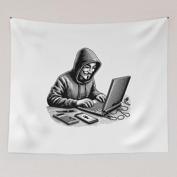 Item preview, Anonymous Attacker Hooded Figure Hacking designed and sold by NTGUILTY.
