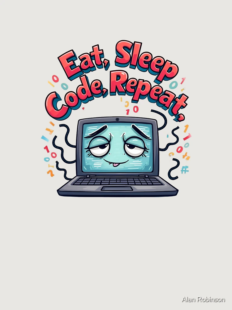 Thumbnail 6 of 6, Premium Oversized Hoodie, Eat Sleep Code Repeat - Programmer Humour Design designed and sold by javaoverride.