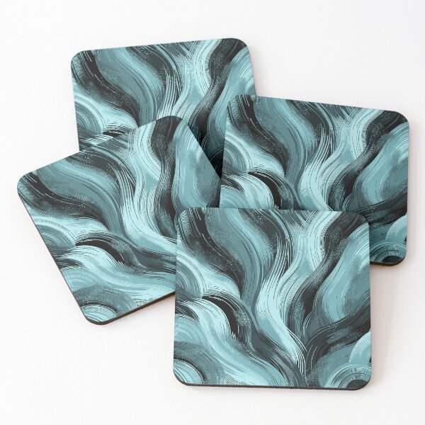 Item preview, Blue Aesthetic motif, light blue and navy brushstrokes, paper marbling,patterns that mimic the fluidity of water or the veining found in natural stone like marble or agate designed and sold by Collagedream.